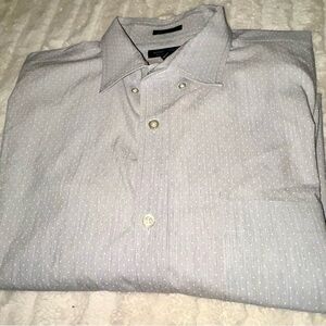 Banana Republic Light Gray with white polka dots Button-Down Shirt